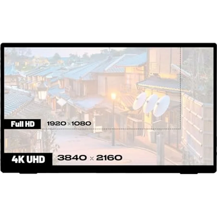 JapanNext Tragbarer Monitor JN-MD-IPS238U-C6, 23,8" IPS 4K UHD, HDR, USB-C Power Delivery, integrierte Lautsprecher, G-Sync/FreeSync – Bild 5