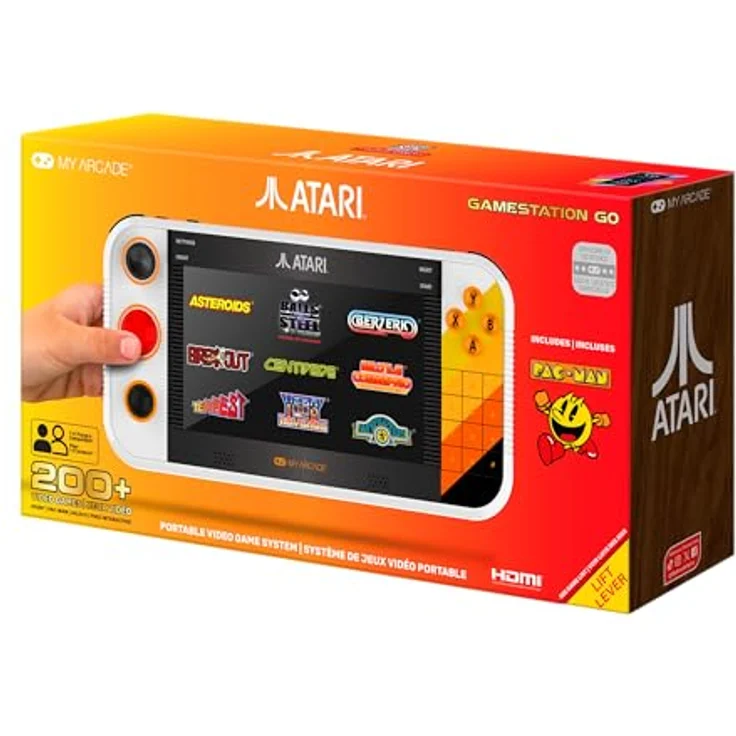 My Arcade My Arcade Atari Portable Gaming System (Gamestation Go), tragbare Konsole mit 200+ Spielen, 7 Zoll Farbdisplay, WiFi, HDMI, USB-C, wiederaufladbarer Akku – Bild 8