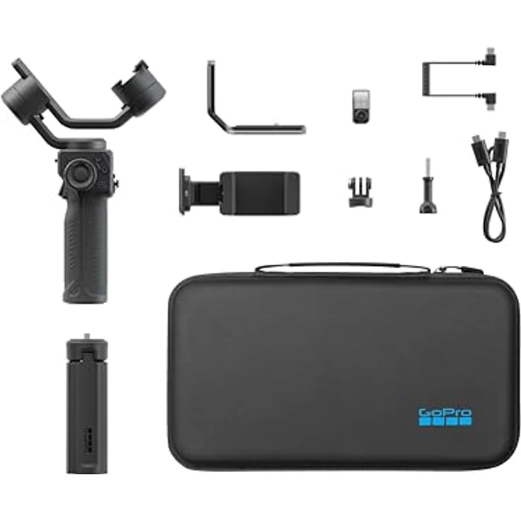 GoPro Fluid Pro AI 3-Achsen-Gimbal-Stabilisator mit Motivverfolgung, Beleuchtung und kabelloser Kamerasteuerung für GoPro und Smartphones, tragbar, 360°-Drehung, Geräteaufladung – Bild 4