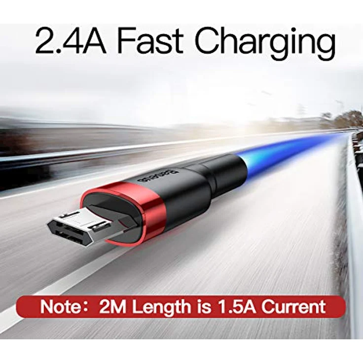 Baseus Cafule Cable - Double Side USB to Microusb QC 3.0, 2.4 A, 1 M (Red/Black) – Bild 10