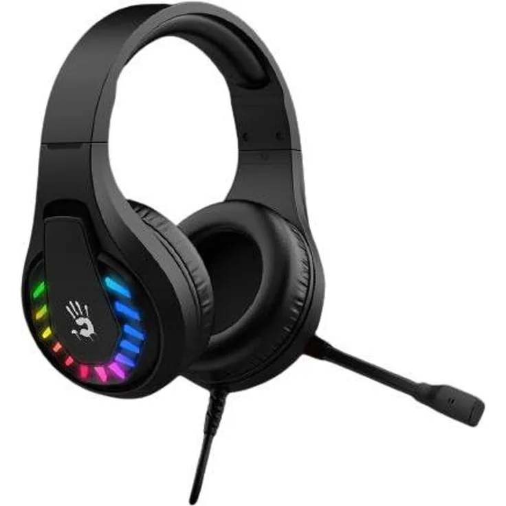 Bloody G230, Kabelgebundenes Gaming Headset mit 7.1 Virtuellem Sound, 50 mm Lautsprechereinheit und geräuschunterdrückendem Mikrofon, Schwarz