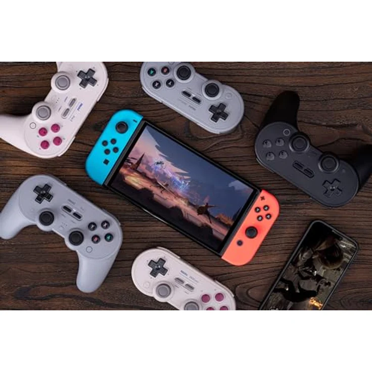 8bitdo Pro 2 - Hall Edition, Gaming Controller mit Hall-Effekt-Joysticks, Bluetooth-Konnektivität, grau – Bild 8
