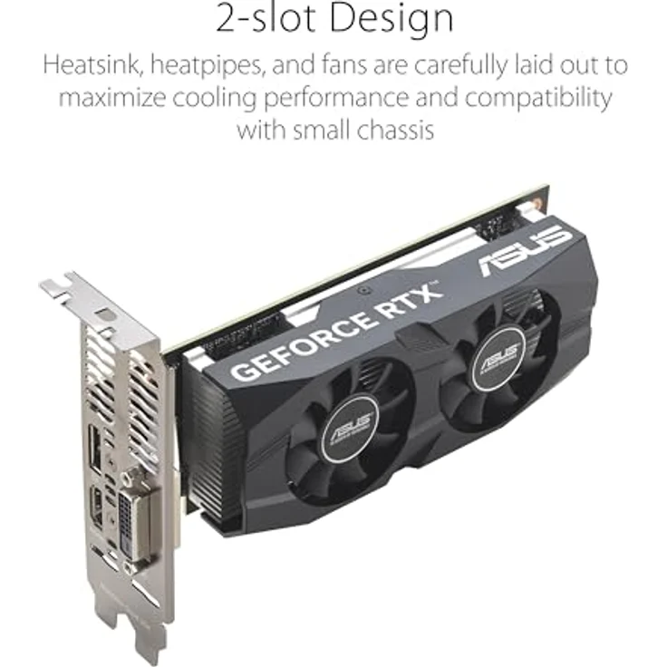 ASUS GeForce RTX 3050 LP BRK OC Edition 6GB GDDR6 Gaming Grafikkarte, Nvidia RTX3050, PCIe 4.0, Raytracing, IP5X Staubschutz, schwarz – Bild 4
