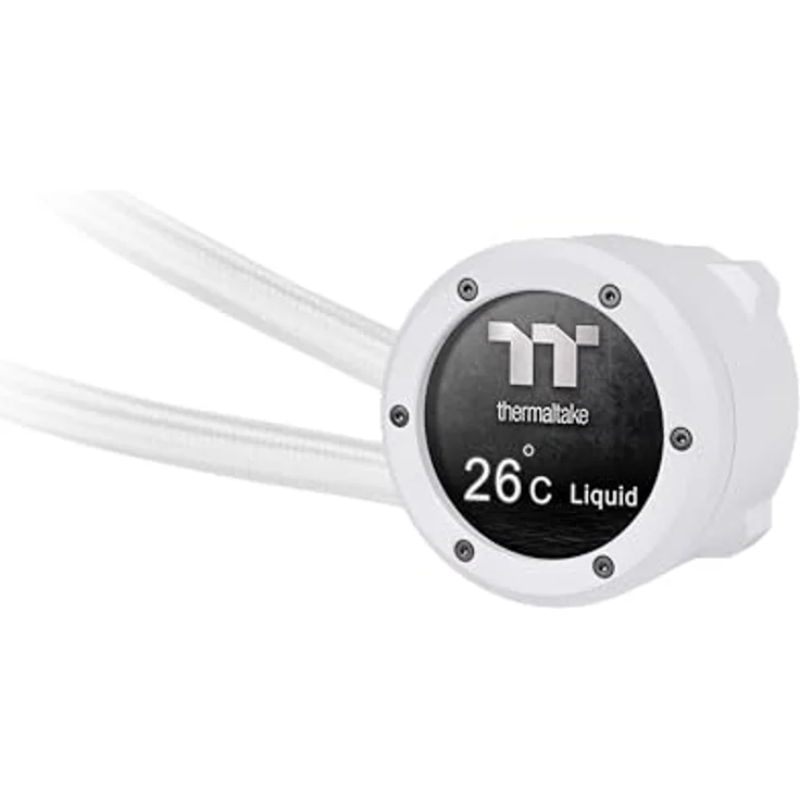 Thermaltake TH280 V2 Ultra ARGB Sync, CPU Wasserkühler AIO mit 280 mm Radiator, zwei CT140 ARGB-Lüftern, Weiss – Bild 2