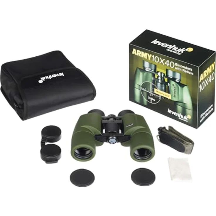 Levenhuk Army 10x40 Robustes Fernglas für Wildtierbeobachtung und Jagd, wasser- und staubdicht, mehrfach vergütete Optik und Absehen – Bild 3