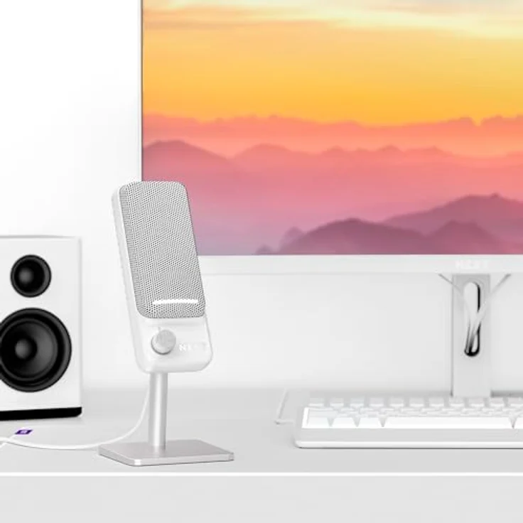 NZXT Capsule Elite - Premium-USB-Kondensatormikrofon für Gaming, Streaming, Podcasting und Aufnahmen - 24-Bit-Tiefe, 192 kHz Abtastrate, RGB-Beleuchtung - Weiß – Bild 2