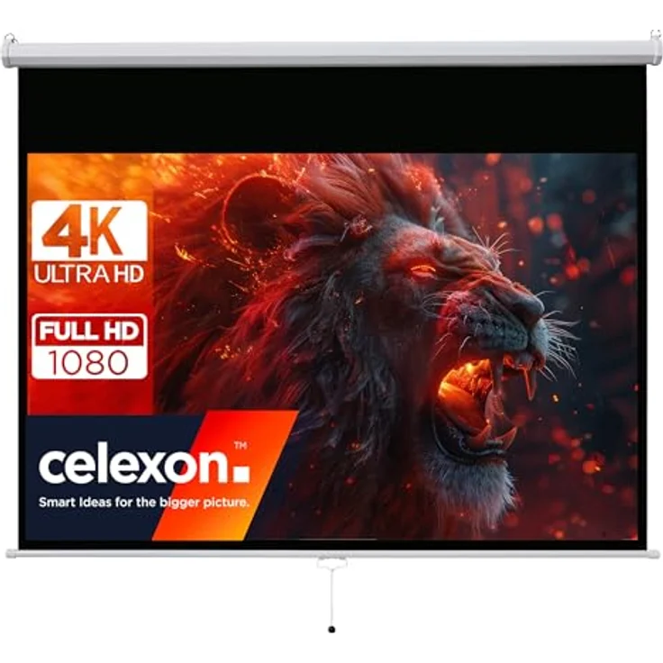 Celexon ivolum Rolloleinwand 200 x 113cm,Leinwand Format 16:9 , Heimkino Leinwand, Beamerleinwand,3D – Bild 2