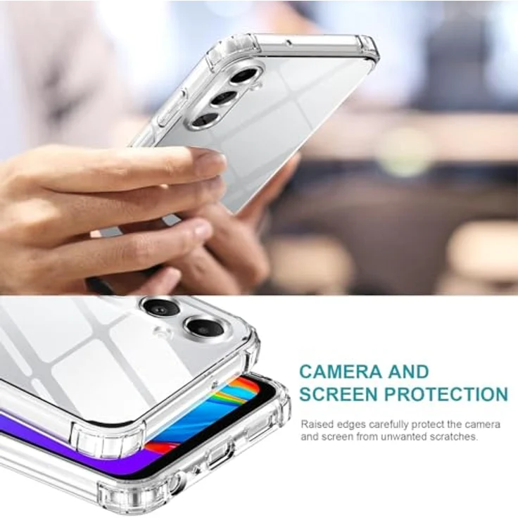 LeYi Hülle für Samsung Galaxy A05S, durchsichtige TPU Silikon Handyhülle mit 2 Schutzfolien, stoßfest mit Kameraschutz, Crystal Clear Cover Case – Bild 3
