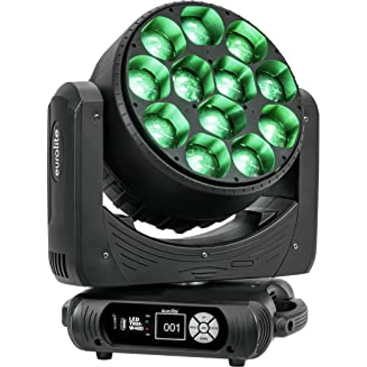 EUROLITE LED TMH-W480 Moving-Head Wash Zoom | Washlight mit 12 lichtstarken 40-W-RGBW-LEDs, Zoom, Pixelansteuerung, Muster-Effekten | Spezialprodukt - Beleuchtung für Show-Effekte