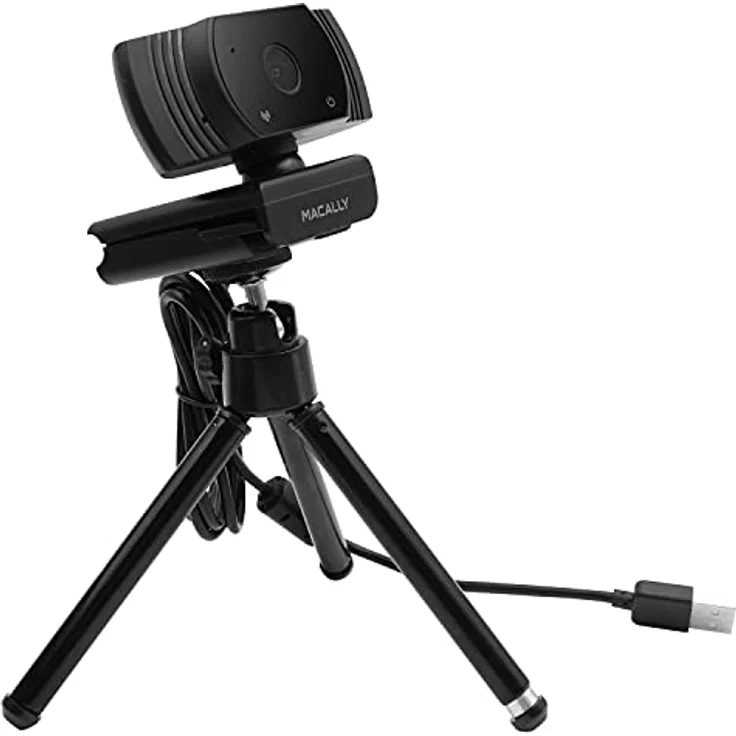 Macally MZOOMCAM, USB-A Full HD 1080p Webcam, schwarz mit Mikrofon, Stativ und Halterung - Preisvergleich – Bild 3