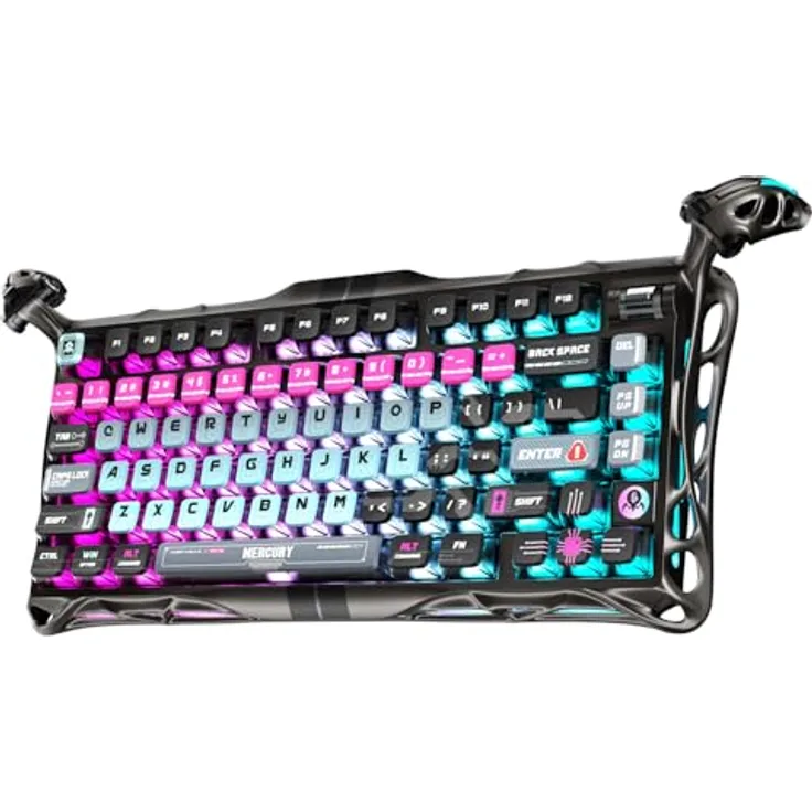 GravaStar Mercury V75 Pro HE Gaming Tastatur mit Kabel, Hall Effect Switches, 8KHz Polling, RGB-Beleuchtung, Aluminiumrahmen, Cyberpunk Design