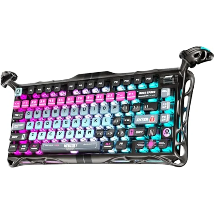 GravaStar Mercury V75 Pro HE Gaming Tastatur mit Kabel, Hall Effect Switches, 8KHz Polling, RGB-Beleuchtung, Aluminiumrahmen, Cyberpunk Design – Bild 1