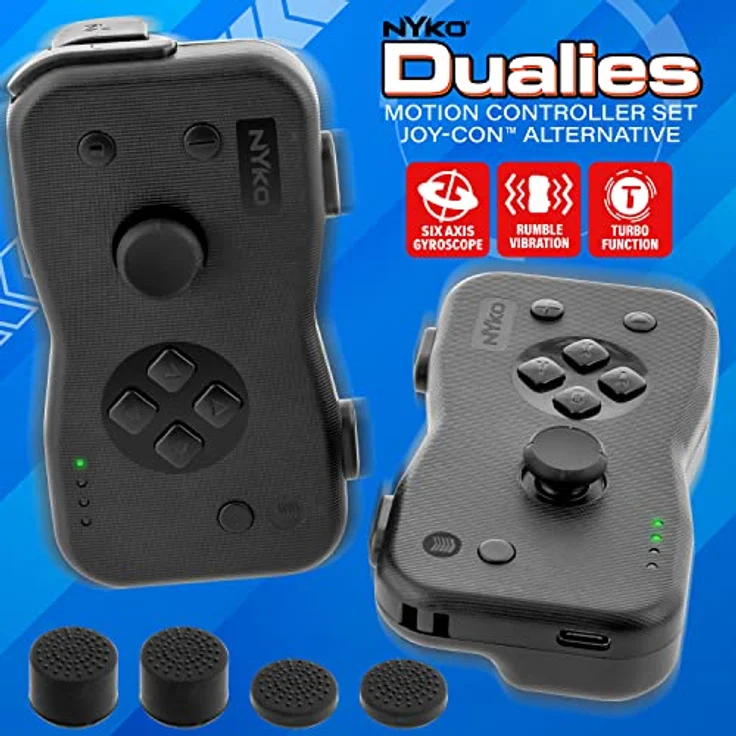 Nyko Dualies (Switch), Gaming Controller, Schwarz, mit präziser Bewegungssteuerung, Rumble-Feedback und programmierbarer Turbo-Taste – Bild 2