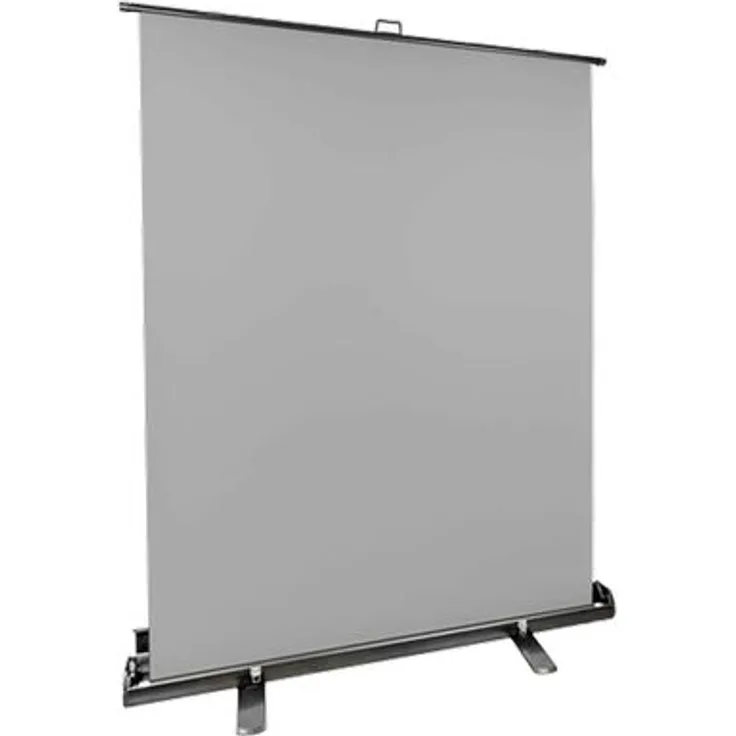StudioKing Roll-Up Hintergrundschirm FB-150200FGR, 150x200 cm, grau, ideal für Fotostudios