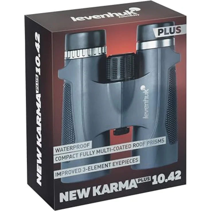 Levenhuk New Karma PLUS 10x42, robustes Outdoor-Fernglas mit 10-facher Vergrößerung, wasserdicht und beschlagfrei, schwarz – Bild 8