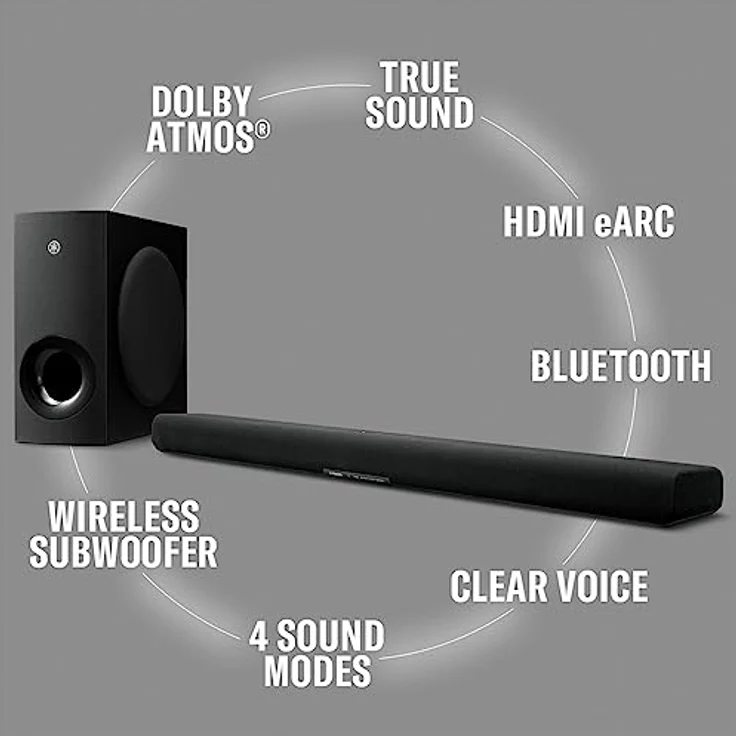 YAMAHA SR-B40A Dolby Atmos Soundbar mit kabellosem Subwoofer (schwarz) – Bild 5