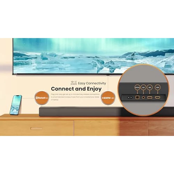 Hisense Soundbar HS3100 3.1 - 480W - Subwoofer, Schwarz - 3.1 Kanal, 480 W – Bild 10