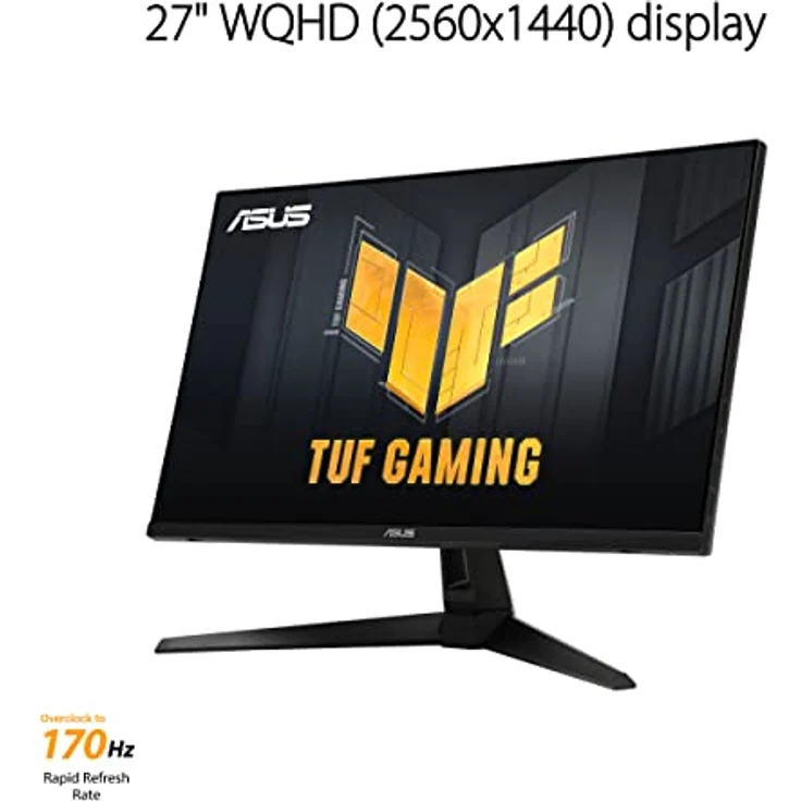 ASUS TUF Gaming VG27AQA1A - 27 Zoll WQHD Monitor - 170 Hz, 1ms MPRT, FreeSync Premium, HDR 10 - VA Panel, Schwarz – Bild 2