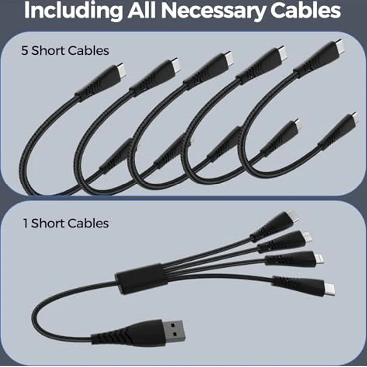 4smarts 541805, Universales Handy-Ladegerät, AC, 5 USB Typ-C Anschlüsse, 1,5 m Kabellänge, Schwarz – Bild 4