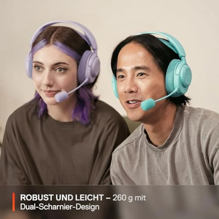 SteelSeries Arctis Nova 3X Wireless Gaming-Headset, 40 Std. Akkulaufzeit, Neodym-Magnet-Treiber, 2,4 GHz/Bluetooth, abnehmbares Mikrofon, App-Steuerung, Multi-Plattform-Kompatibel, Aqua – Bild 5