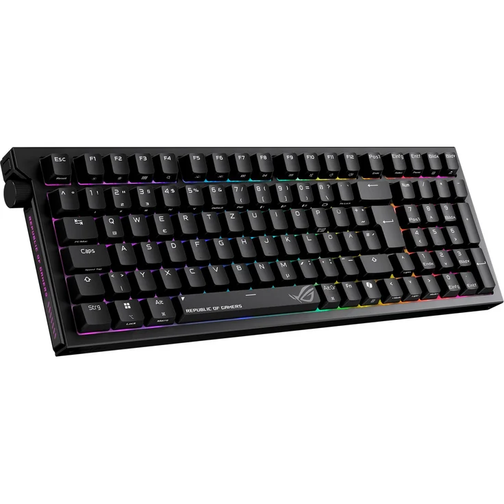 ASUS ROG Strix Morph 96 Wireless, Mechanische Tastatur mit RGB-LED, QWERTZ, Tri-Mode Verbindung, Schwarz – Bild 1