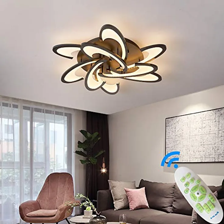 Eurotondisplay LED Deckenleuchte 2127Black-9 Ø 86 cm mit Fernbedienung, Lichtfarbe/Helligkeit einstellbar, Acryl-Schirm, schwarz lackierter Metallrahmen - Preisvergleich