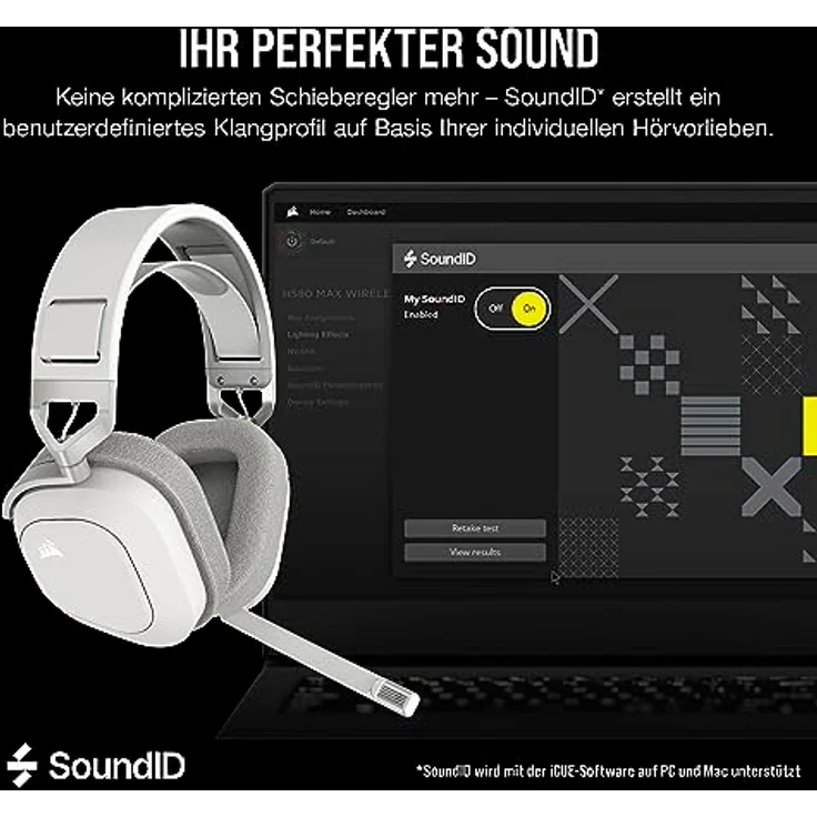 Corsair HS80 MAX Wireless Gaming-Headset, Dolby Atmos, 65 Stunden Akkulaufzeit, Bluetooth, Schwarz – Bild 7