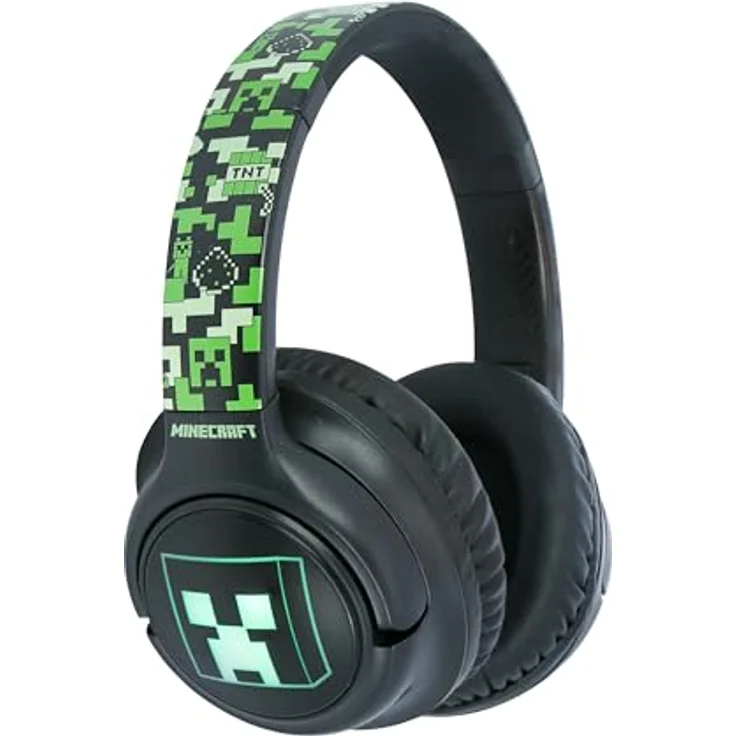 OTL Technologies Minecraft Faltbare kabellose Kopfhörer mit LED-Licht, Bluetooth 5.3, 50 Stunden Akkulaufzeit, leicht und bequem – Bild 2