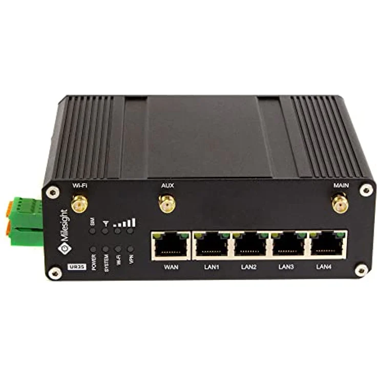 Milesight 4G Industrial Router UR35 Pro WiFi4, Dual SIM Redundancy, RS232/RS485 Interface, WiFi4 - 802.11b/g/n – Bild 3