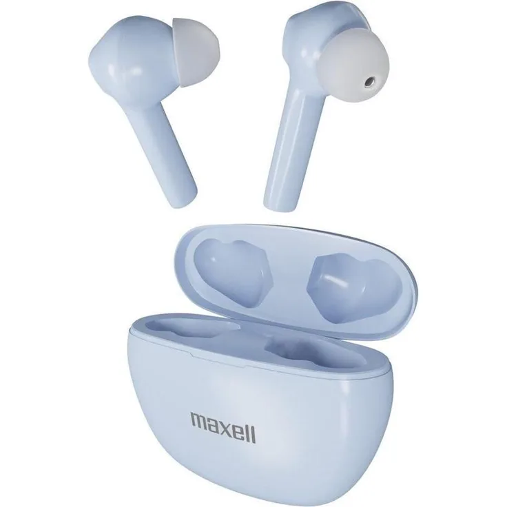 Maxell Dynamic+ kabellose Kopfhörer mit Ladeschale Bluetooth blau (4 h, Kabellos), Kopfhörer, Blau