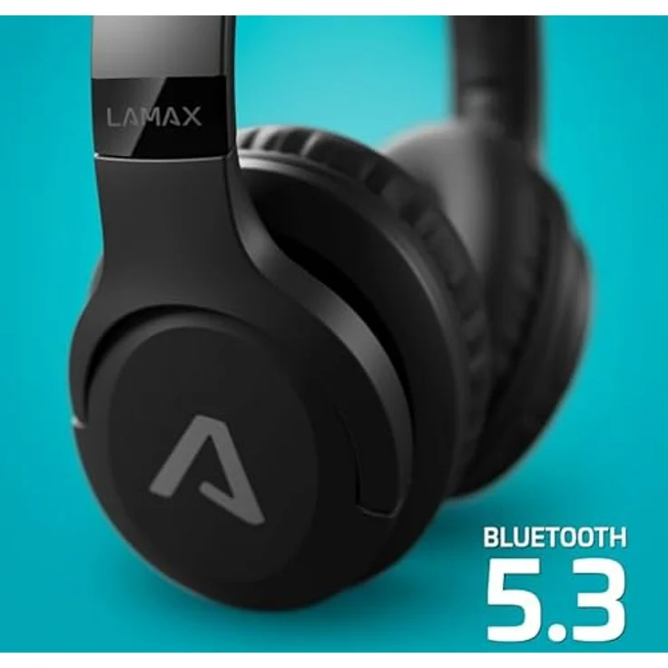 LAMAX Base2 Bluetooth-Kopfhörer, bis zu 48 Stunden Akkulaufzeit, modernes USB-C (schwarz) – Bild 2