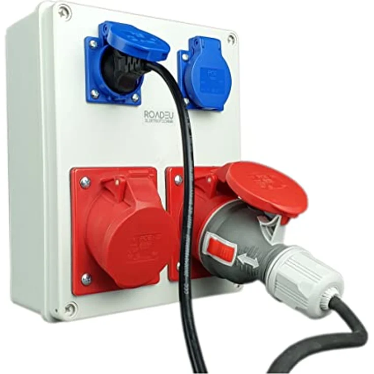 RoadEu - Steckdosenverteiler - 2x CEE 16A Steckdose mit 2x Schuko 230V, IP44, Europäische Komponenten – Bild 3