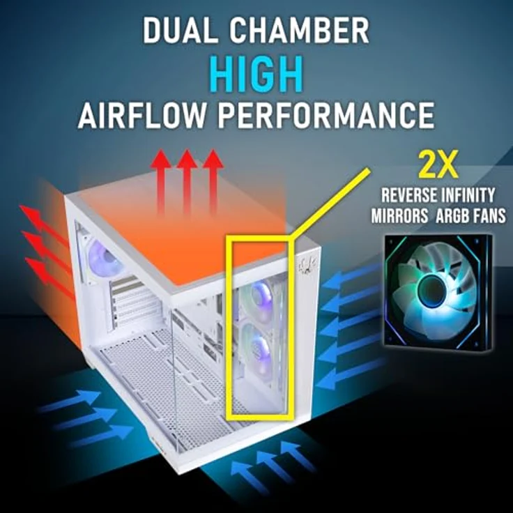 BitFenix Triton PC-Gehäuse, ATX Full Tower in Schwarz mit gehärtetem Glas, USB-C und A-RGB-Lüftern – Bild 5
