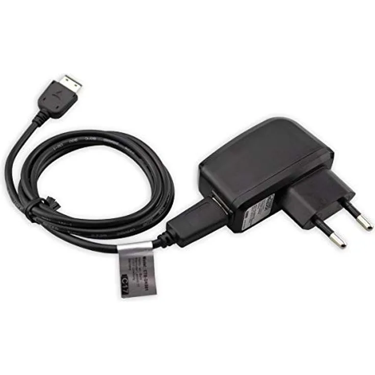 caseroxx Ladegerät für Samsung GT-E1190, 220V Adapter mit Datenkabel und Überladungsschutz, 100 cm Kabel Länge