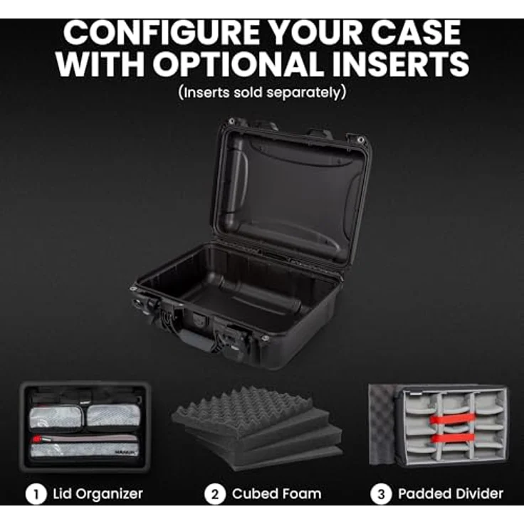 Nanuk Kunststoffkoffer 920, robuster Fotokoffer mit PowerClaw Verriegelungssystem, wasserdicht und staubdicht, Schwarz – Bild 4