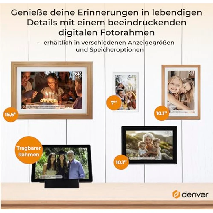 Denver Frameo PFF-1016 25,4cm (10,1) 16GB Digitaler Bilderrahmen mit extrafeinem Rand, Kristallklares HD-Display, WLAN-Übertragung und 16GB Speicherplatz, Schwarz – Bild 11