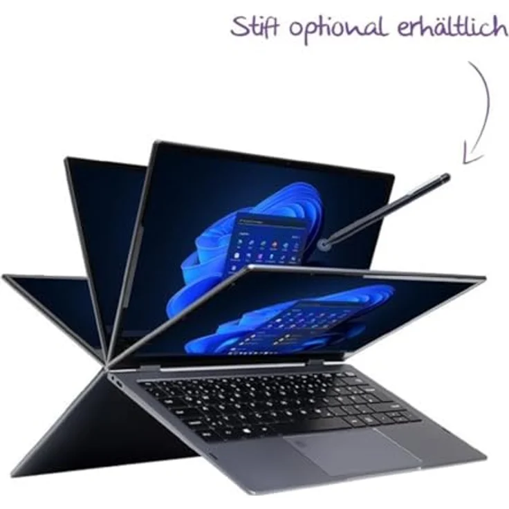 Terra Mobile 360-13U, 2-in-1 Notebook mit Intel Core i5, 16 GB RAM, 512 GB SSD, 13.3" IPS Touch-Display, Windows 11 Pro, Iris XE Graphics, 360° klappbar – Bild 2