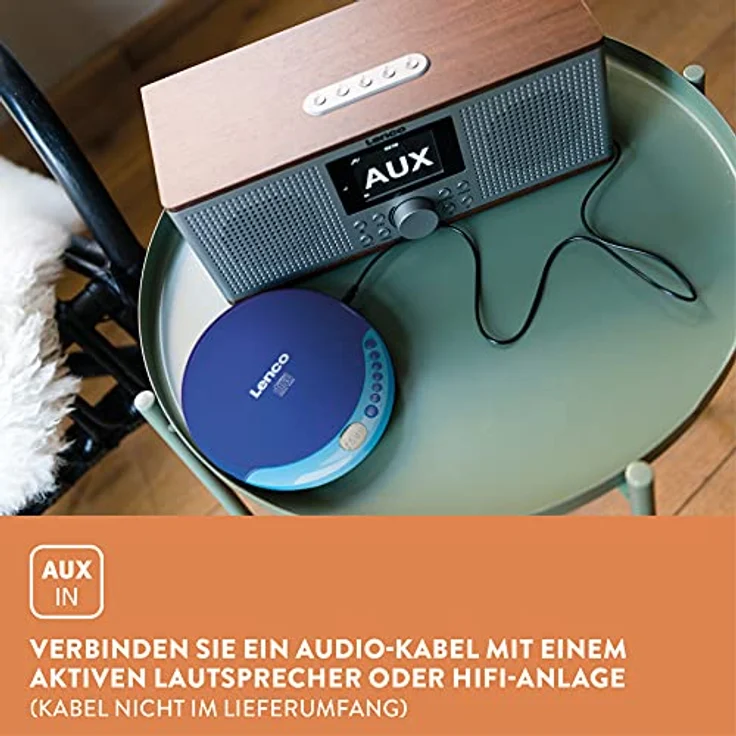 Lenco CD-011 - Tragbarer CD-Player Walkman - Diskman - CD Walkman - Mit Kopfhörern und Micro USB Ladekabel - Blau – Bild 6