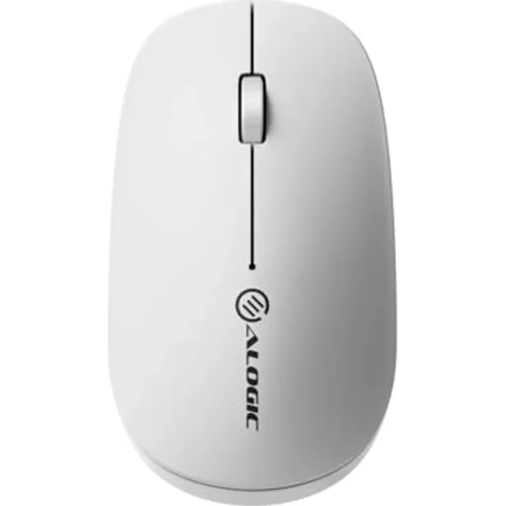 Alogic Echelon Bluetooth USB-C Wireless Mouse, wiederaufladbar, ergonomisches Design, weiss