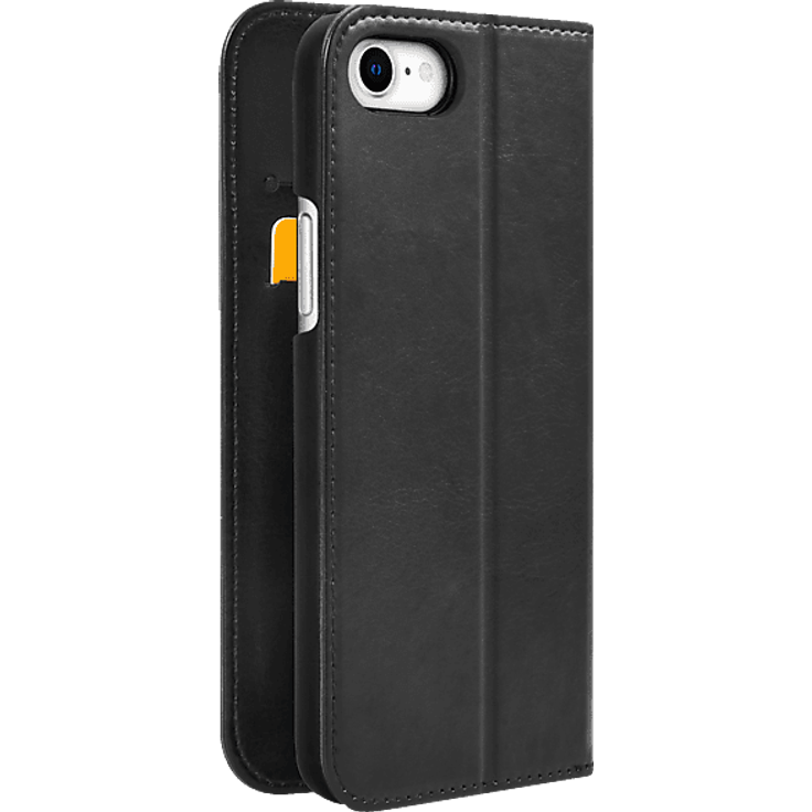 ISY ISC-3100, Bookcover für Apple iPhone SE, Schwarz, aus PU Leder mit Magnetverschluss und klappbarem Design