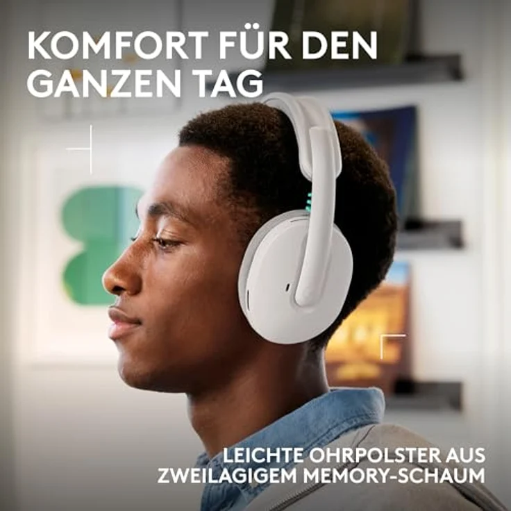 Logitech Lightspeed G325, Kabelloses Gaming Headset mit Over-Ear-Design und integriertem Mikrofon, Weiss – Bild 3