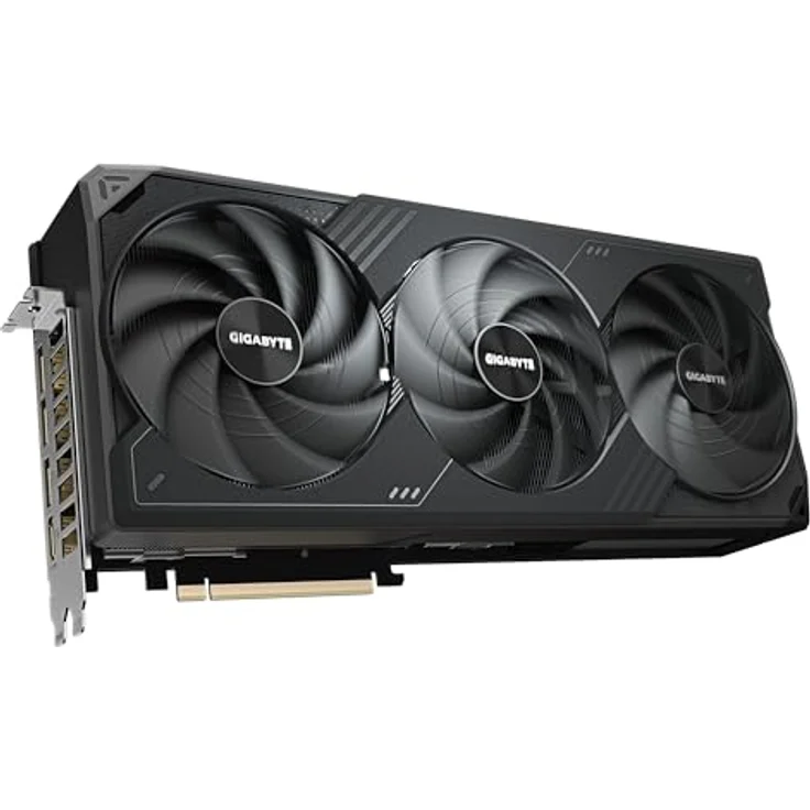 Gigabyte GeForce RTX 5090 WINDFORCE OC 32G Grafikkarte - 32 GB GDDR7, 512 Bit, PCI-E 5.0, 2467MHz Kernfrequenz, 3 x DP 2.1a, 1 x HDMI 2.1b, NVIDIA DLSS 4, GV-N5090WF3OC-32GD, schwarz – Bild 3