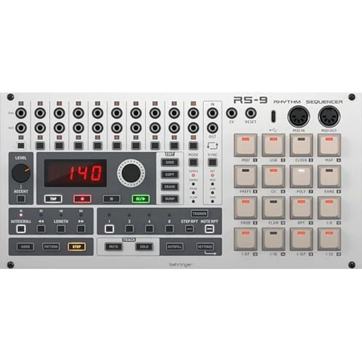 Behringer RS-9, Modular Synthesizer und Sequencer mit 10 Spuren, 256 Patterns, MIDI und USB MIDI