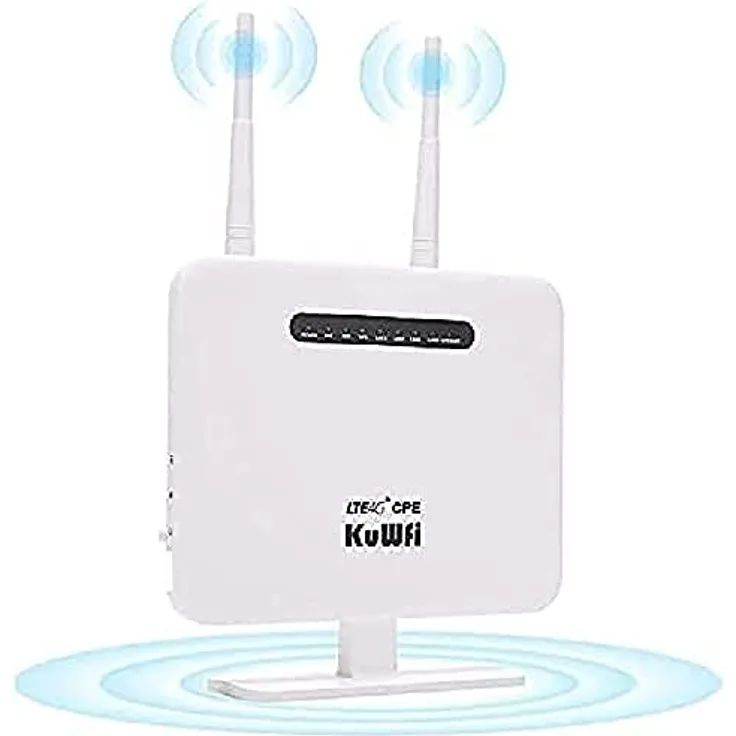 KuWFI 4G LTE Wi-FI Router, Wireless 4G Router Entsperrt Travel Partner 4G LTE CPE Router mit SIM-Kartensteckplatz Unterstützung B1/B3/B5/B7/B8/B20 CPE810-EU