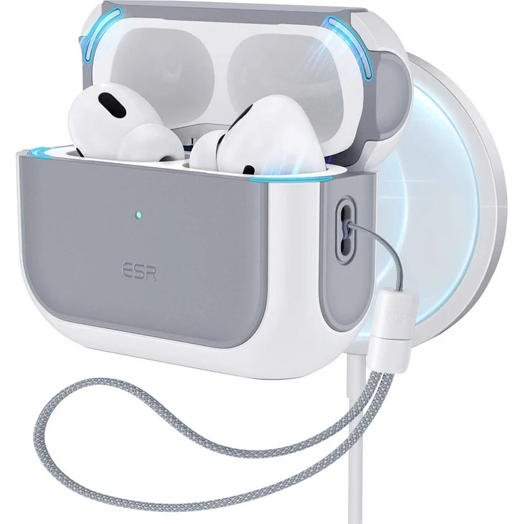 ESR Orbit Hybrid HaloLock Case | Schutzhülle für Apple AirPods Pro 3 (2025) mit MagSafe-Kompatibilität, Weiß