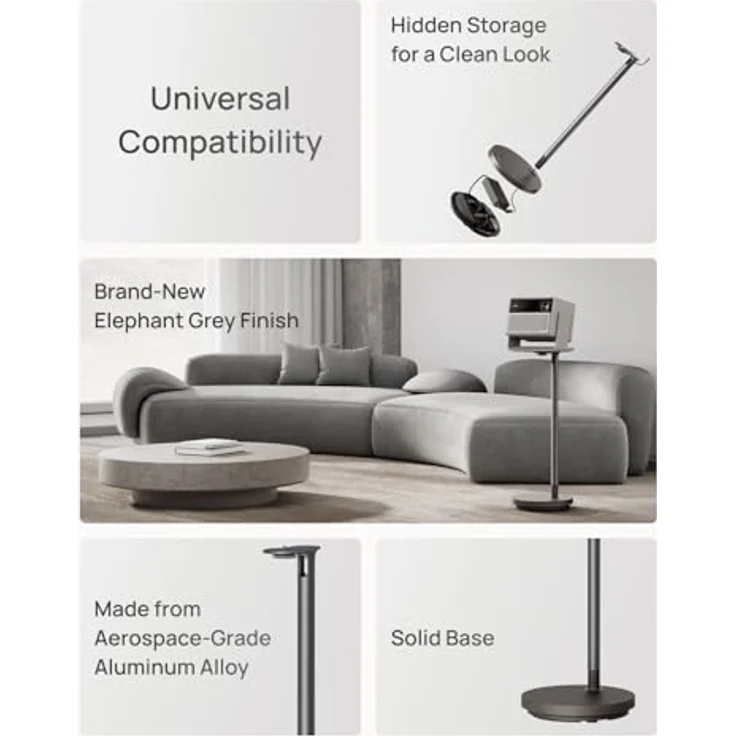 XGIMI Bodenständer Ultra (Elefantengrau) für Horizon 20 Serien, Aluminium Luft- und Raumfahrtqualität, 10 kg Tragkraft, integriertes Kabelmanagement – Bild 3