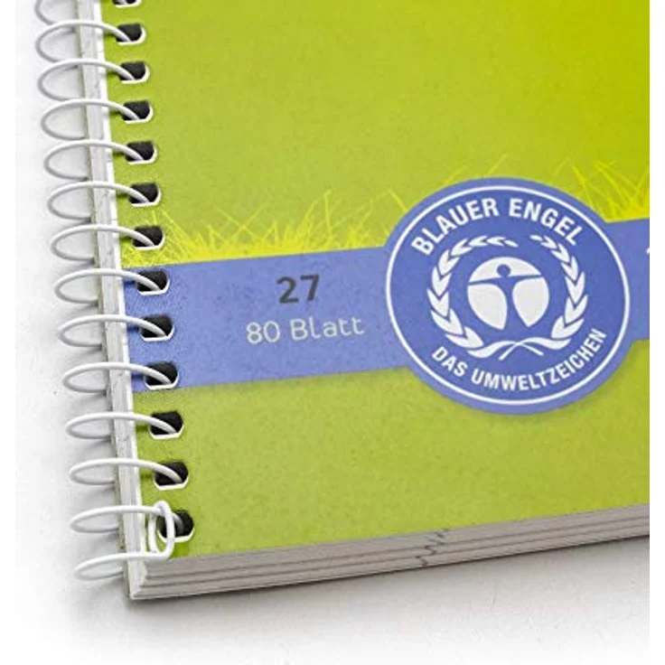 Staufen Collegeblock Green A5, 70 g/qm, kariert 5mm, 100 Blätter, 100% Recycling Paper, weiß – Bild 4