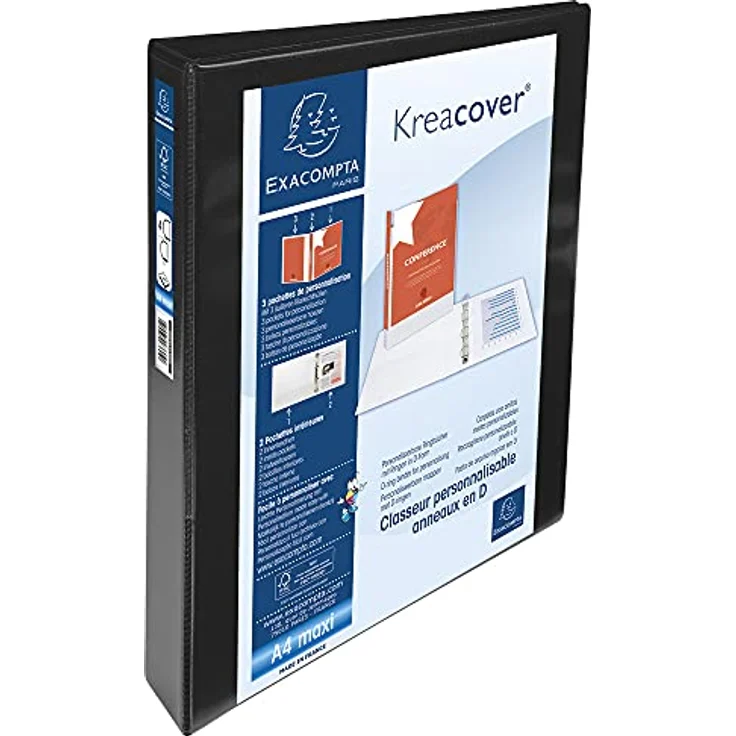 EXACOMPTA Präsentationsordner Kreacover, PVC Ringbuch mit 3 Außen- und 2 Innentaschen, transparent – Bild 3