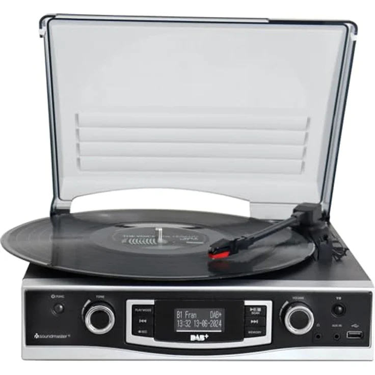 Soundmaster Plattenspieler PL590SW, mit DAB+/UKW Stereoradio u. Encoding, in Schwarz – Bild 4