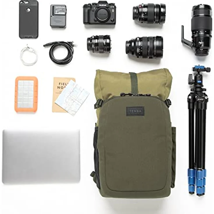 Tenba Rucksack Fulton v2 14L, Fotorucksack für DSLR und spiegellose Kameras, braun, mit Laptopfach bis 14 Zoll und Rolltopöffnung – Bild 2